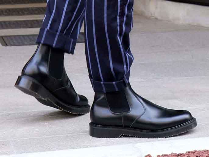 ジョージコックス 900B CHELSEA BOOTS ブラックレザー（レッド