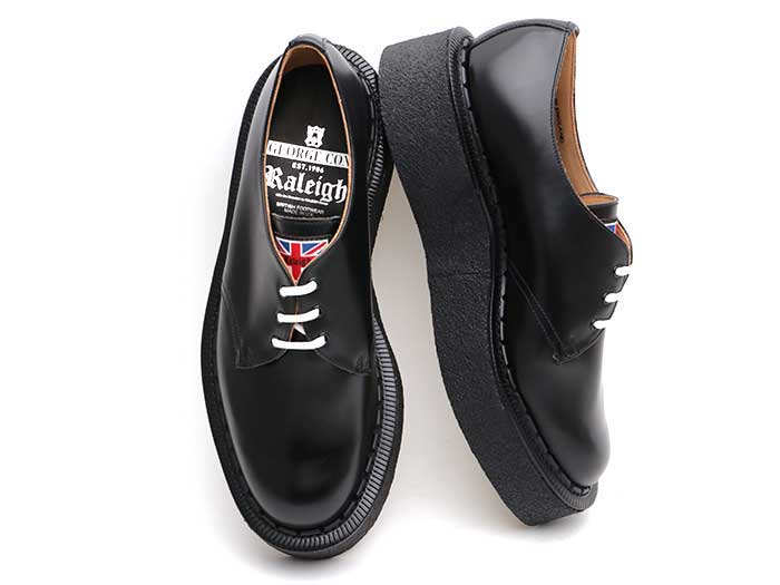 RALEIGH“KID THE Re:BOOT”3EYELET OXFORD CREEPERS ブラックレザーのメインイメージ