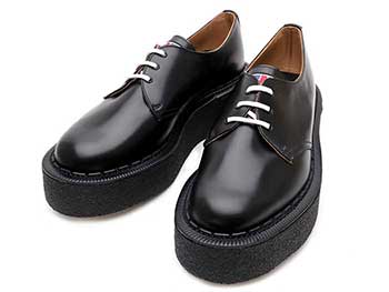 RALEIGH“KID THE Re:BOOT”3EYELET OXFORD CREEPERS ブラックレザーのメイン商品写真