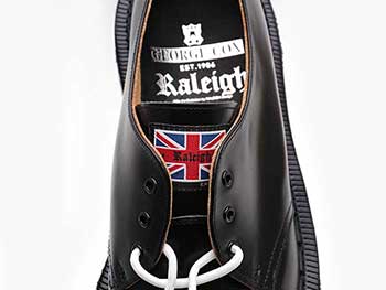 RALEIGH“KID THE Re:BOOT”3EYELET OXFORD CREEPERS ブラックレザーのインソール写真