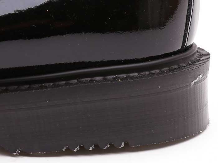 8075ブラックエナメル×ブラックポニーのひも部分写真