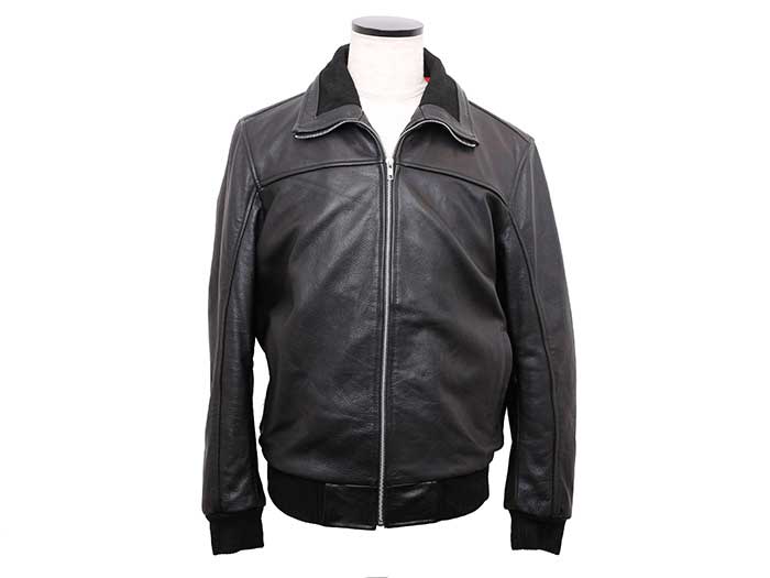 No.0001 RIB LEATHER JACKET ブラック